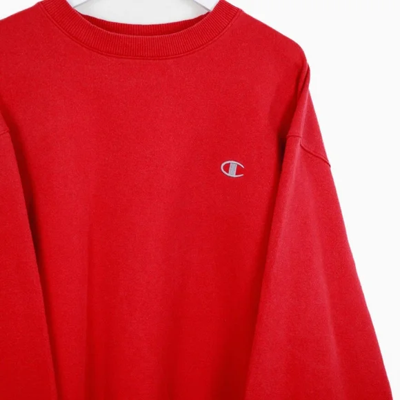 Champion Eco Red Sweatshirt with Embroidered Logo (Large) - Picture 2 of 4